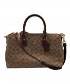 COACHコーチ）の古着「ジョージア サッチェル バッグ・シグネチャー キャンバス」｜ブラウン