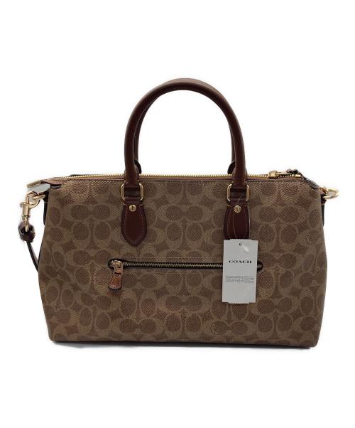 COACH（コーチ）COACH (コーチ) ジョージア サッチェル バッグ・シグネチャー キャンバス ブラウンの古着・服飾アイテム