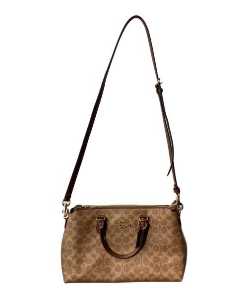 COACH（コーチ）COACH (コーチ) ジョージア サッチェル バッグ・シグネチャー キャンバス ブラウンの古着・服飾アイテム