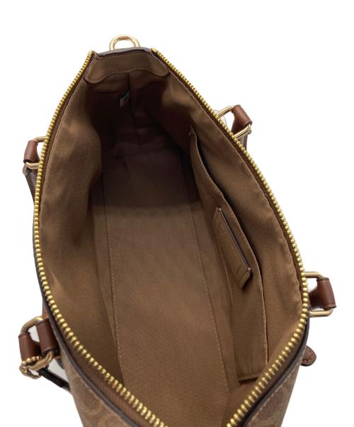 COACH（コーチ）COACH (コーチ) ジョージア サッチェル バッグ・シグネチャー キャンバス ブラウンの古着・服飾アイテム