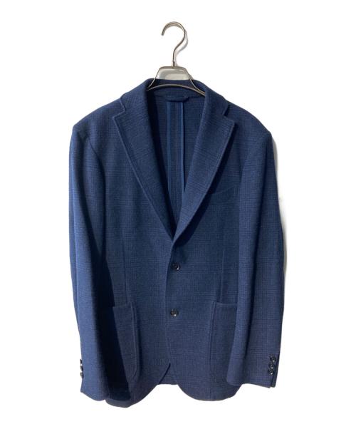 RING JACKET（リングジャケット）RING JACKET (リングジャケット) ウールチェックテーラードジャケット ネイビー サイズ:52の古着・服飾アイテム