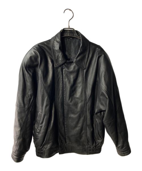 USED（ユーズド）USED (ユーズド) レザーフライトジャケット ブラック サイズ:Mの古着・服飾アイテム