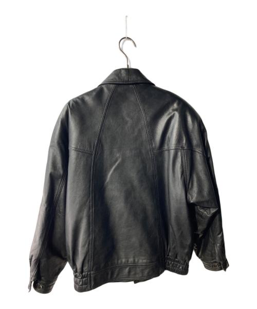USED（ユーズド）USED (ユーズド) レザーフライトジャケット ブラック サイズ:Mの古着・服飾アイテム