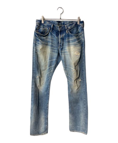 Hysteric Glamour（ヒステリックグラマー）Hysteric Glamour (ヒステリックグラマー) スタッズポケットダメージデニムパンツ ブルー サイズ: 81cm (W32)の古着・服飾アイテム