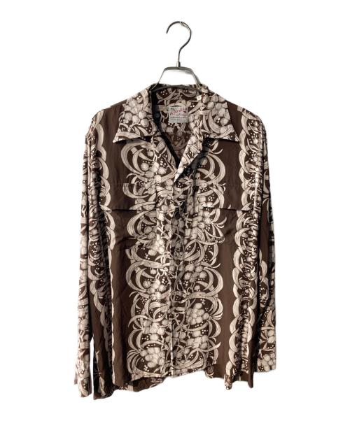 Riviera（リビエラ）RIVIERA (リビエラ) ロングスリーブアロハシャツ ベージュ サイズ:Mの古着・服飾アイテム