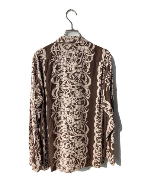 Riviera（リビエラ）RIVIERA (リビエラ) ロングスリーブアロハシャツ ベージュ サイズ:Mの古着・服飾アイテム