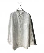 Graphpaperグラフペーパー）の古着「Linen L/S Oversized Regular Collar Shirt リネンシャツ」｜ホワイト