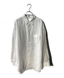 Graphpaper（グラフペーパー）の古着「Linen L/S Oversized Regular Collar Shirt リネンシャツ」｜ホワイト