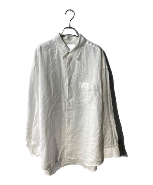 Graphpaper（グラフペーパー）Graphpaper (グラフペーパー) Linen L/S Oversized Regular Collar Shirt リネンシャツ ホワイト サイズ:1の古着・服飾アイテム