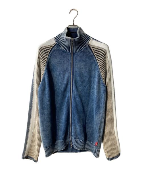 DIESEL（ディーゼル）DIESEL (ディーゼル) ジップアップニット ブルー サイズ:Mの古着・服飾アイテム