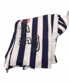COMME des GARCONSコムデギャルソン）の古着「Live Free With Strong Will BORDER STOLE」｜ホワイト×ネイビー