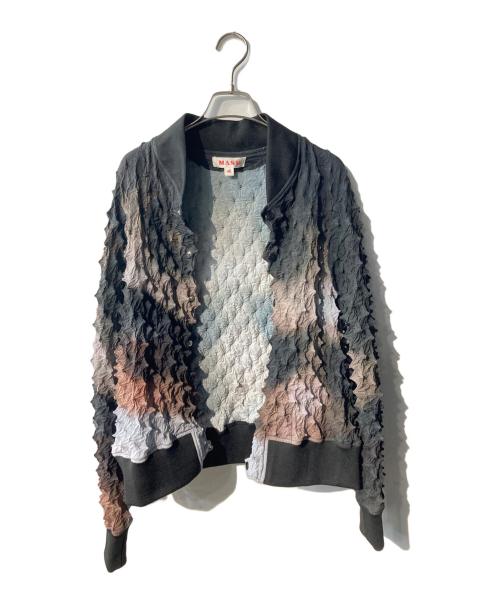 masu（エムエーエスユー）MASU (エムエーエスユー) SPIKY VARSITY JACKET ポップコーン スパイキージャケット ブラック サイズ:48の古着・服飾アイテム