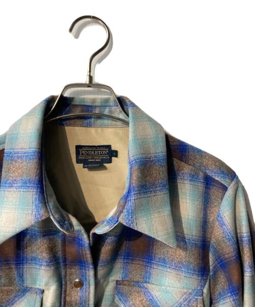 PENDLETON（ペンドルトン）PENDLETON (ペンドルトン) オンブレチェックシャツ ブルー サイズ:Lの古着・服飾アイテム