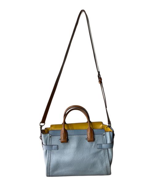 COACH（コーチ）COACH (コーチ) スワッガー27/2WAYショルダーバッグ ブルー×イエローの古着・服飾アイテム