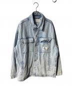 Calvin Klein Jeansカルバンクラインジーンズ）の古着「オーバーサイズ リニア シャツジャケット」｜ブルー