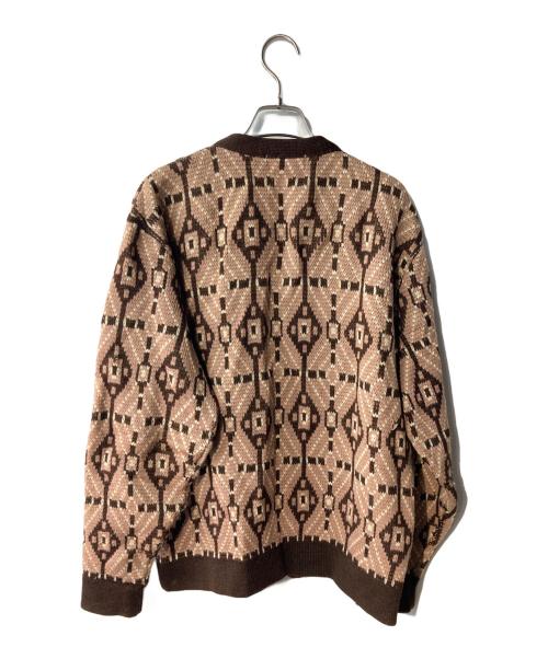 USED（ユーズド）USED (ユーズド) ヴィンテージ総柄カーディガン ブラウン サイズ:Lの古着・服飾アイテム