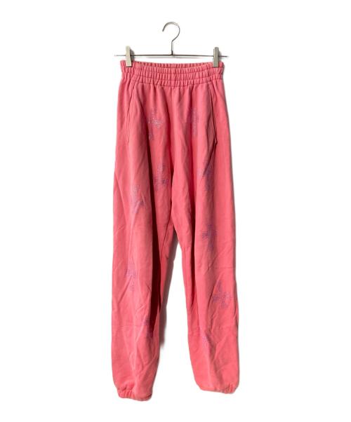 unknown（アンノウン）unknown (アンノウン) ラインストーンスウェットパンツ ピンク サイズ:XSの古着・服飾アイテム