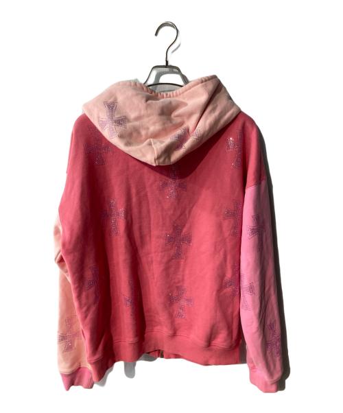 unknown（アンノウン）Unknown (アンノウン) ラインストーンジップパーカー ピンク サイズ:Sの古着・服飾アイテム