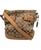 COACHコーチ）の古着「シグネチャー ショルダーバッグ」｜ベージュ