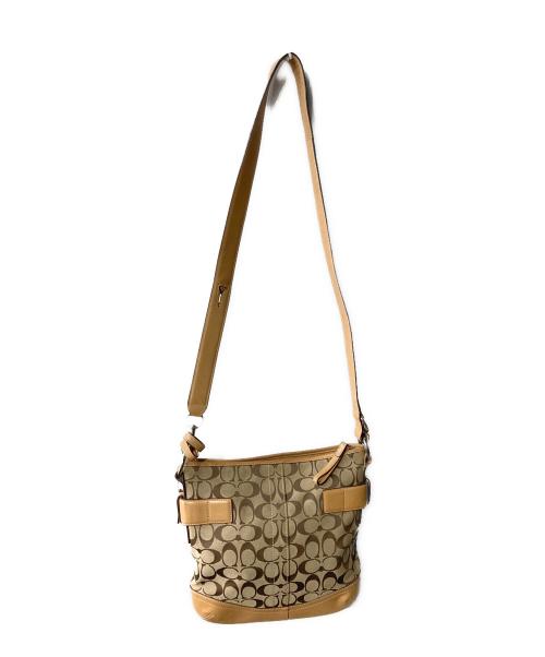 COACH（コーチ）COACH (コーチ) シグネチャー ショルダーバッグ ベージュの古着・服飾アイテム