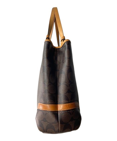 COACH（コーチ）COACH (コーチ) ヘリテージ シグネチャー トートバッグ/ハンドバッグ ブラウンの古着・服飾アイテム