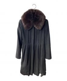 Max Mara Studio（マックスマーラ ストゥディオ）の古着「フォックスファーカラーコート」｜ブラック×ブラウン