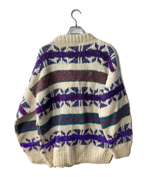 IXCHEL（イクシェル）IXCHEL (イクシェル) 幾何学ボーダーウールニット アイボリー サイズ:ｻｲｽﾞ不明の古着・服飾アイテム