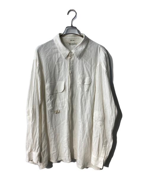 MITTAN（ミッタン）MITTAN (ミッタン) シワ加工竹シャツ ホワイト サイズ:Lの古着・服飾アイテム