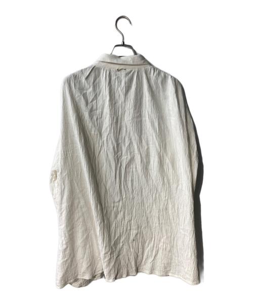 MITTAN（ミッタン）MITTAN (ミッタン) シワ加工竹シャツ ホワイト サイズ:Lの古着・服飾アイテム