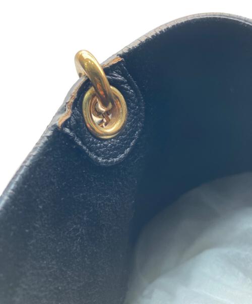 CELINE（セリーヌ）CELINE (セリーヌ) レザーショルダーバッグ ブラックの古着・服飾アイテム