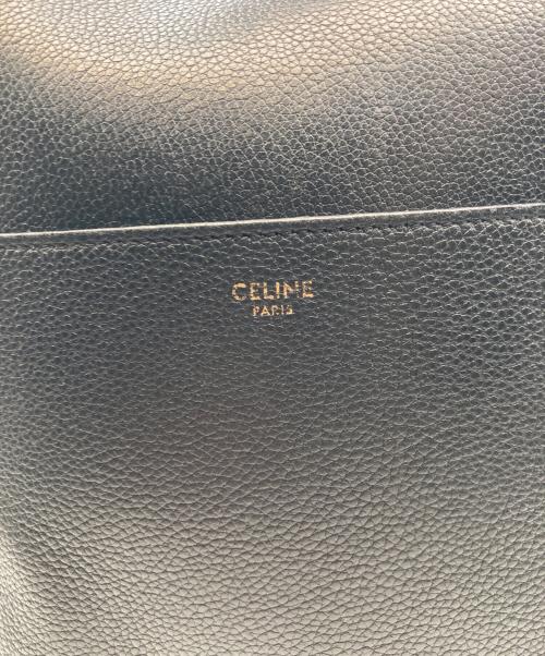 CELINE（セリーヌ）CELINE (セリーヌ) レザーショルダーバッグ ブラックの古着・服飾アイテム
