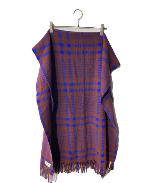 Acne studios（アクネ ストゥディオズ）Acne studios (アクネ ストゥディオズ) バージンウールチェックマフラー ブルー×ブラウンの古着・服飾アイテム