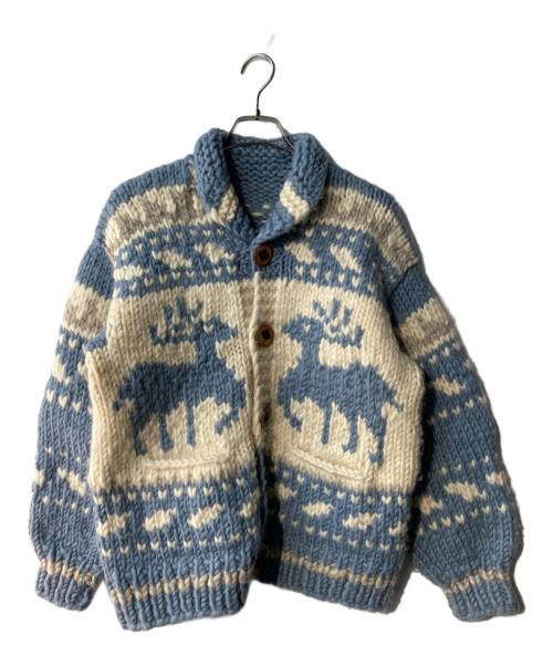 USED（ユーズド）USED (ユーズド) トナカイカウチンセーター ブルー サイズ:ｻｲｽﾞ表記なしの古着・服飾アイテム