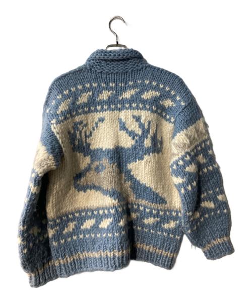 USED（ユーズド）USED (ユーズド) トナカイカウチンセーター ブルー サイズ:ｻｲｽﾞ表記なしの古着・服飾アイテム