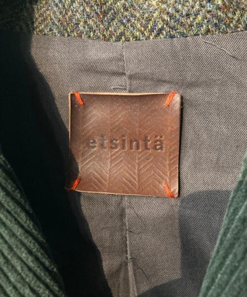 etsinta（エシンタ）etsinta (エシンタ) ツイードリメイクジャケット グリーン サイズ:ONEの古着・服飾アイテム