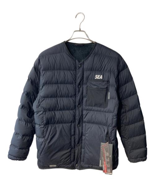 WIND AND SEA（ウィンダンシー）WIND AND SEA (ウィンダンシー) ALLIED FEATHER + DOWN (アライドフェザーアンドダウン) COMFORTABLE DOWN CARDIGAN/ダウンジャケット ネイビー サイズ:Mの古着・服飾アイテム