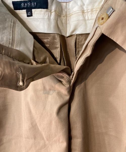 GUCCI（グッチ）GUCCI (グッチ) ジップフライチノパン ブラウン サイズ:40の古着・服飾アイテム