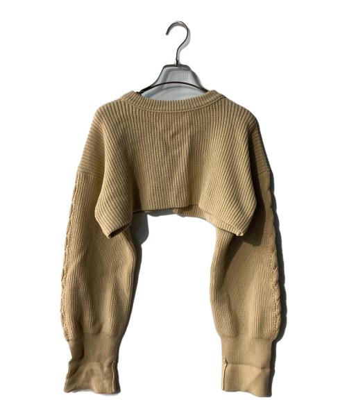 MACPHEE（マカフィー）MACPHEE (マカフィー) コットンナイロンリリヤーン ショートカーディガン ベージュ サイズ:Sの古着・服飾アイテム