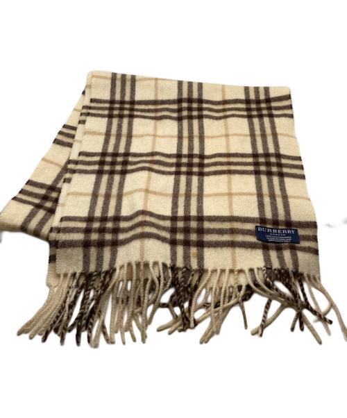 BURBERRY LONDON（バーバリーロンドン）BURBERRY LONDON (バーバリーロンドン) カシミヤチェックマフラー ベージュの古着・服飾アイテム