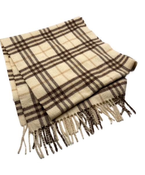BURBERRY LONDON（バーバリーロンドン）BURBERRY LONDON (バーバリーロンドン) カシミヤチェックマフラー ベージュの古着・服飾アイテム