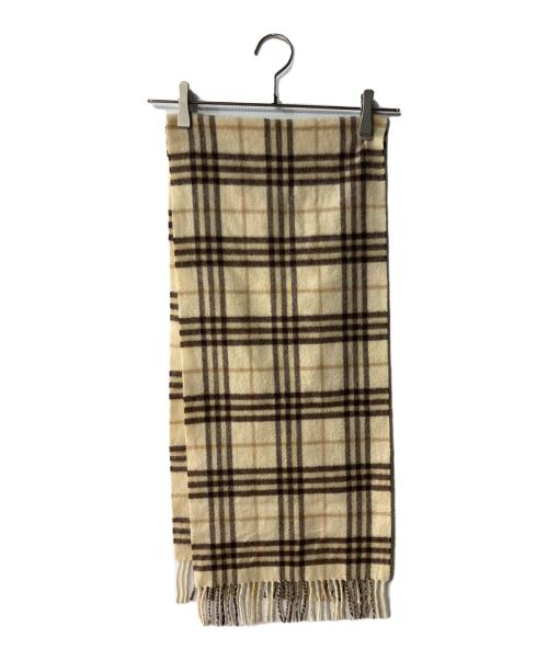 BURBERRY LONDON（バーバリーロンドン）BURBERRY LONDON (バーバリーロンドン) カシミヤチェックマフラー ベージュの古着・服飾アイテム