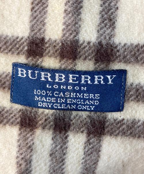 BURBERRY LONDON（バーバリーロンドン）BURBERRY LONDON (バーバリーロンドン) カシミヤチェックマフラー ベージュの古着・服飾アイテム