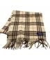 BURBERRY LONDON（バーバリーロンドン）の古着「カシミヤチェックマフラー」｜ベージュ