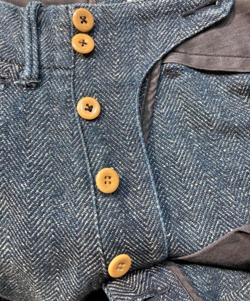 HAVERSACK（ハバーサック）HAVERSACK (ハバーサック) ヘリンボーンジャガードパンツ インディゴ サイズ:Lの古着・服飾アイテム