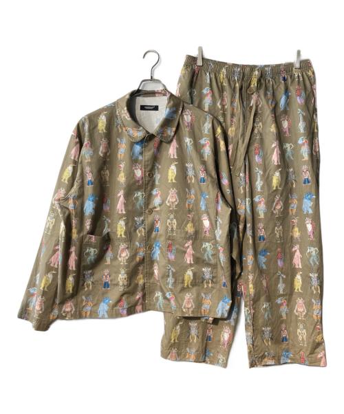 UNDERCOVER（アンダーカバー）UNDERCOVER (アンダーカバー) 25AW モンスター総柄ライトモールCoサテンパジャマ ベージュ サイズ:3の古着・服飾アイテム