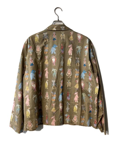 UNDERCOVER（アンダーカバー）UNDERCOVER (アンダーカバー) 25AW モンスター総柄ライトモールCoサテンパジャマ ベージュ サイズ:3の古着・服飾アイテム