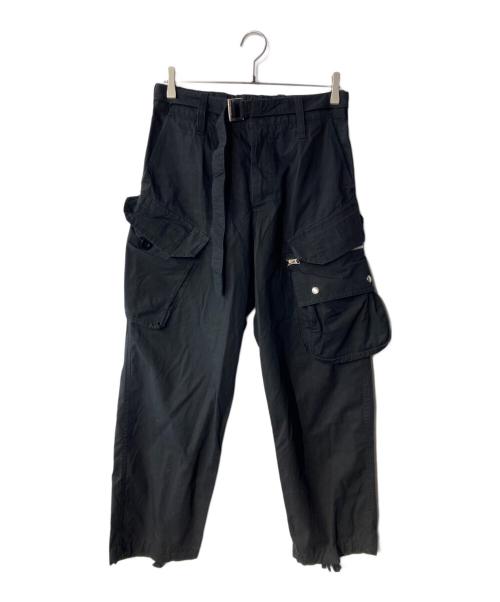 sacai（サカイ）sacai (サカイ) 21AW Cotton Oxford Pants カーゴパンツ ブラックの古着・服飾アイテム