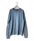 stussyステューシー）の古着「Two Star L/S Tee Pigment Dyed カットソー」｜ブルー