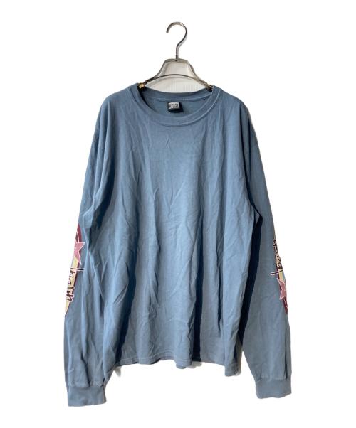stussy（ステューシー）stussy (ステューシー) Two Star L/S Tee Pigment Dyed カットソー ブルー サイズ:Lの古着・服飾アイテム