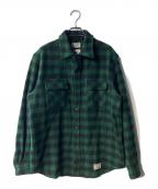 WOOLRICH×WACKO MARIAウールリッチ×ワコマリア）の古着「コラボウールチェックシャツ」｜グリーン